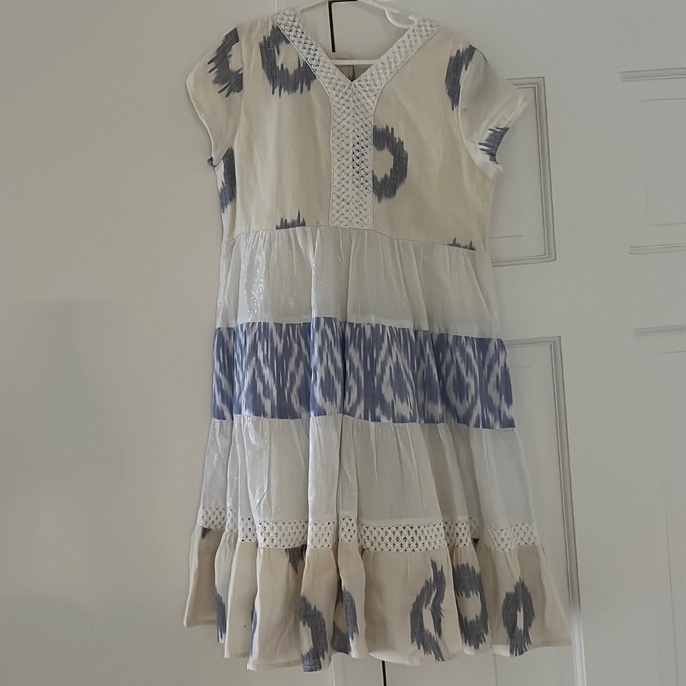 Masala Kids Mara Dress, Ikat Dots, size 8